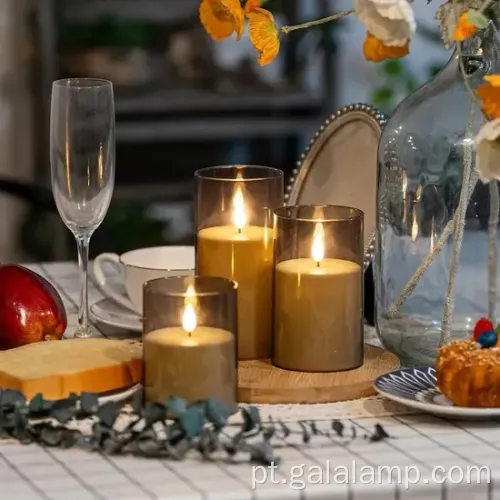 Vela sem fumaça eletrônica LED para decoração de férias